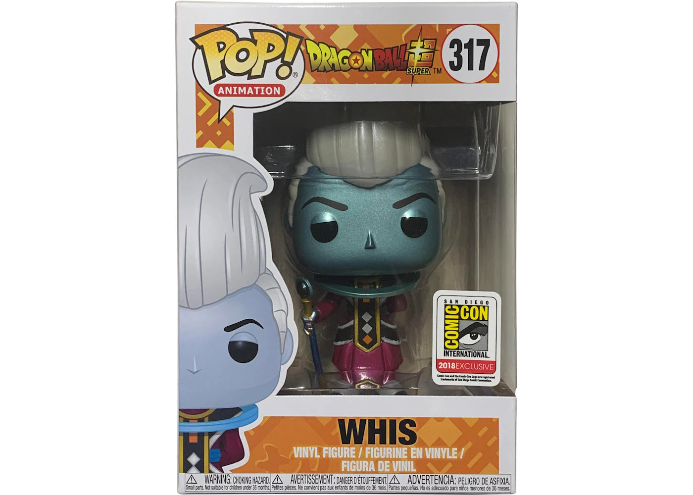 Funko Pop! Animation DragonBall Z Whis (Metallic) SDCC Figure #317