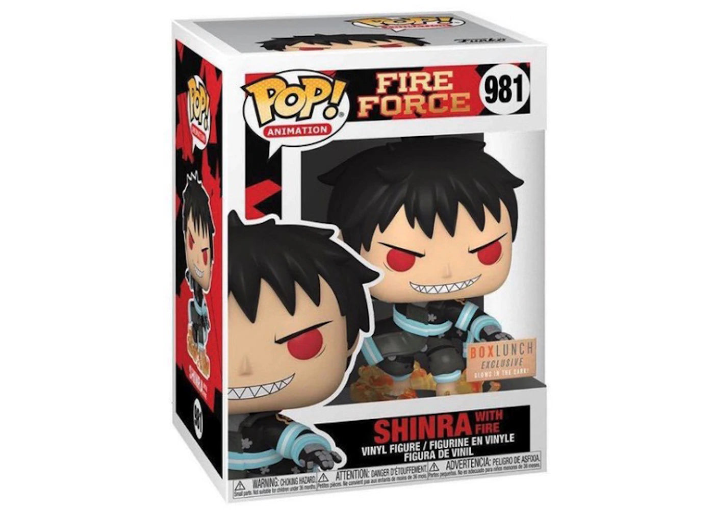 Funko Pop! Animation Fire Force Shinra With Fire GITD BoxLunch Exclusive Figure #981