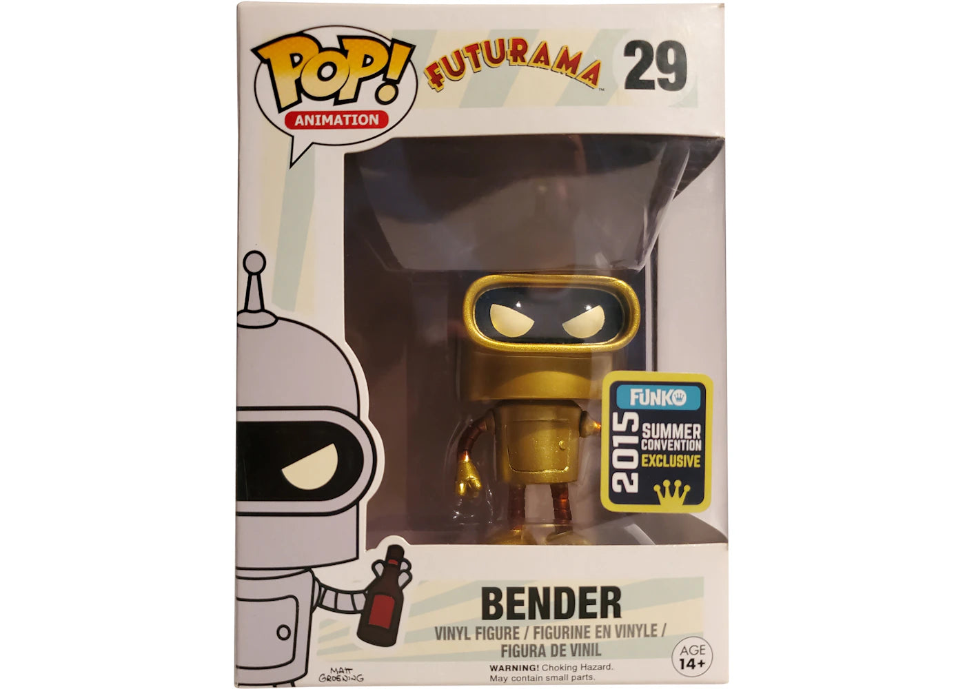 Funko Pop! Animation Futurama Bender (Gold) Summer Convention Exclusive Figure #29