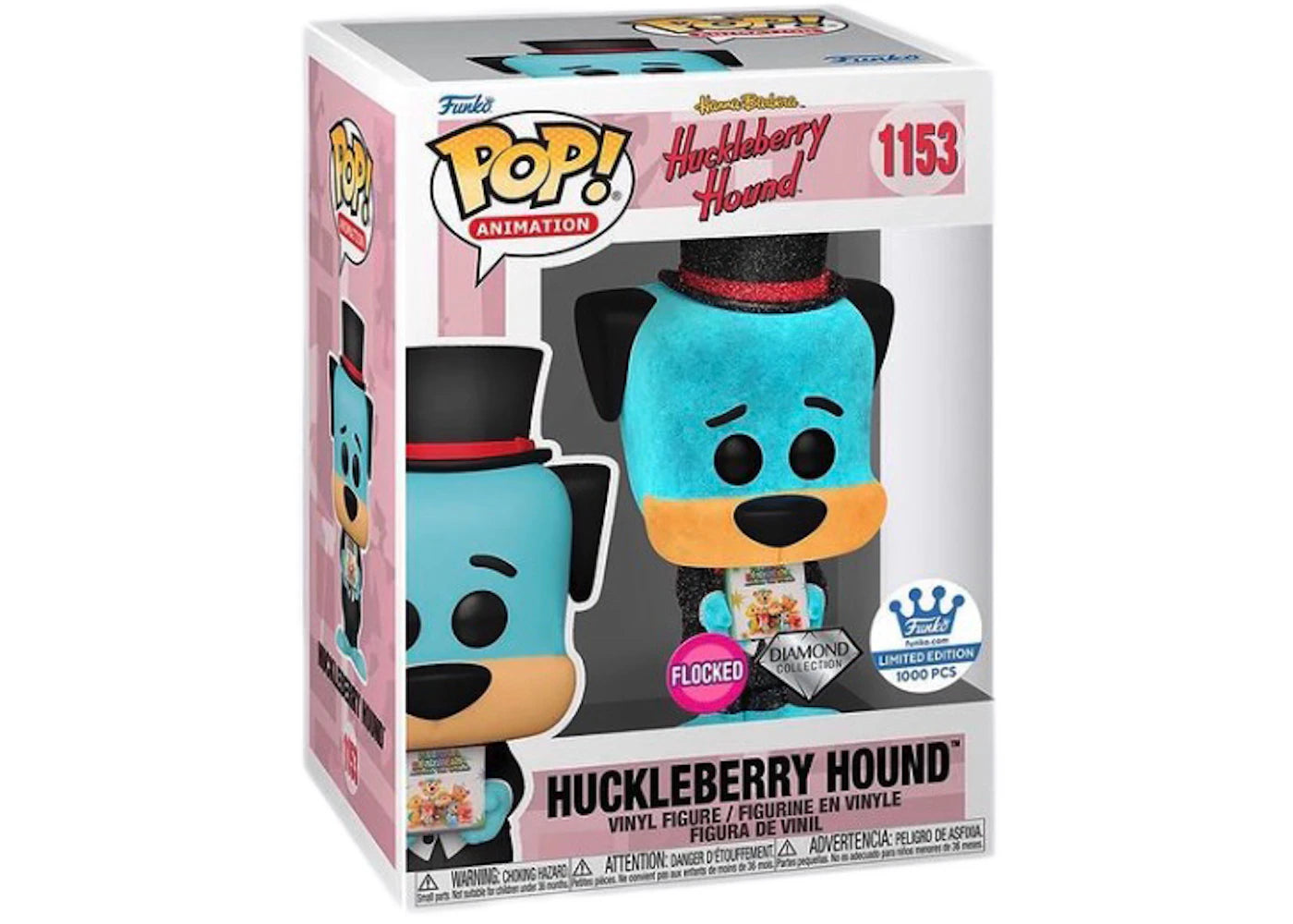 Funko Pop! Animation Huckleberry Hound Flocked Diamond Collection Funko Shop Exclusive Figure #1153 (LE 1000)