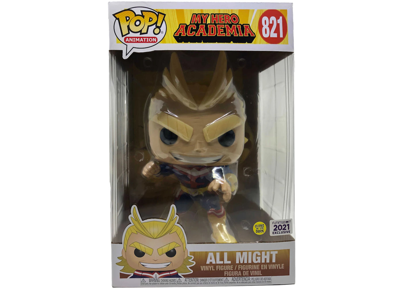 Funko Pop! Animation My Hero Academia All Might (Glow) Funimation Exclusive 10 Inch Figure #821