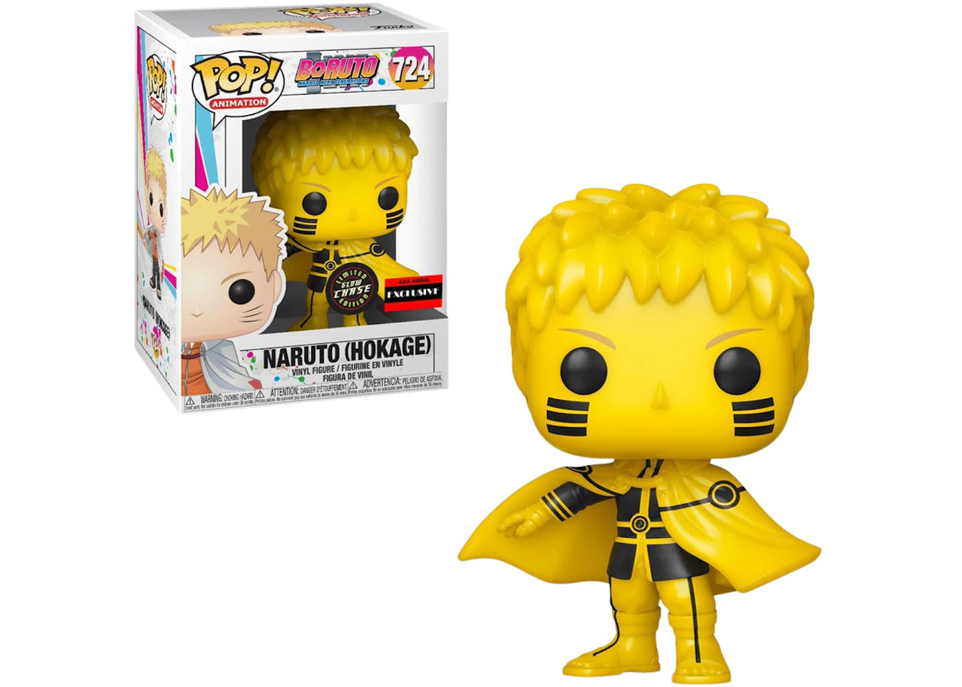Funko Pop! Animation Naruto Next Generations Naruto (Hokage) (Glow) (Chase) AAA Anime Exclusive Figure #724