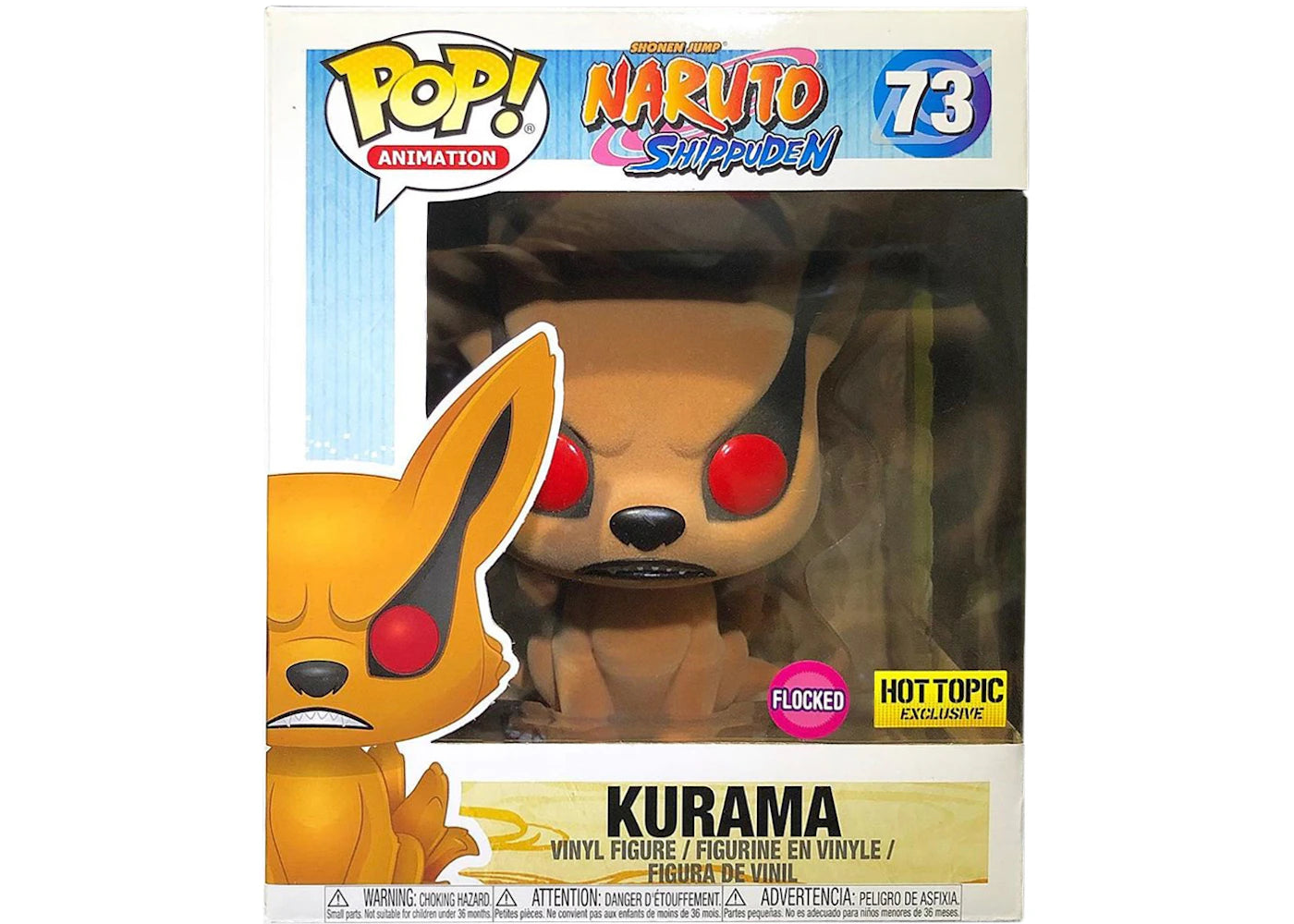 Funko Pop! Animation Naruto Shippuden Kurama (Flocked) Hot Topic Exclusive Figure #73