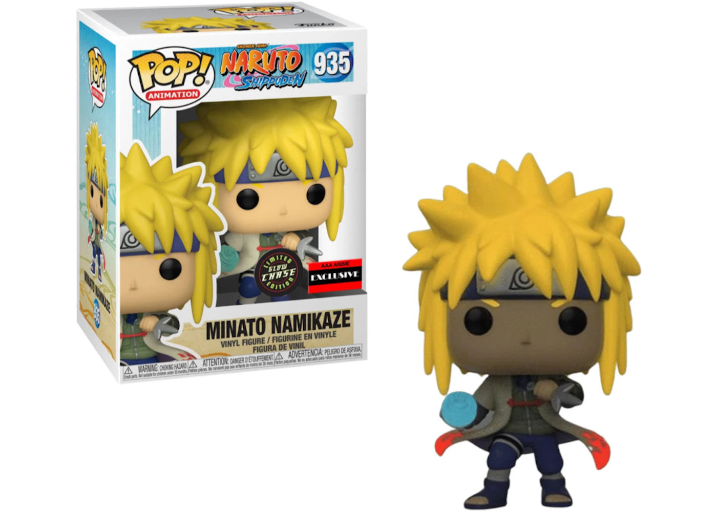 Funko Pop! Animation Naruto Shippuden Minato Namikaze GITD Chase AAA Anime Exclusive Figure #935