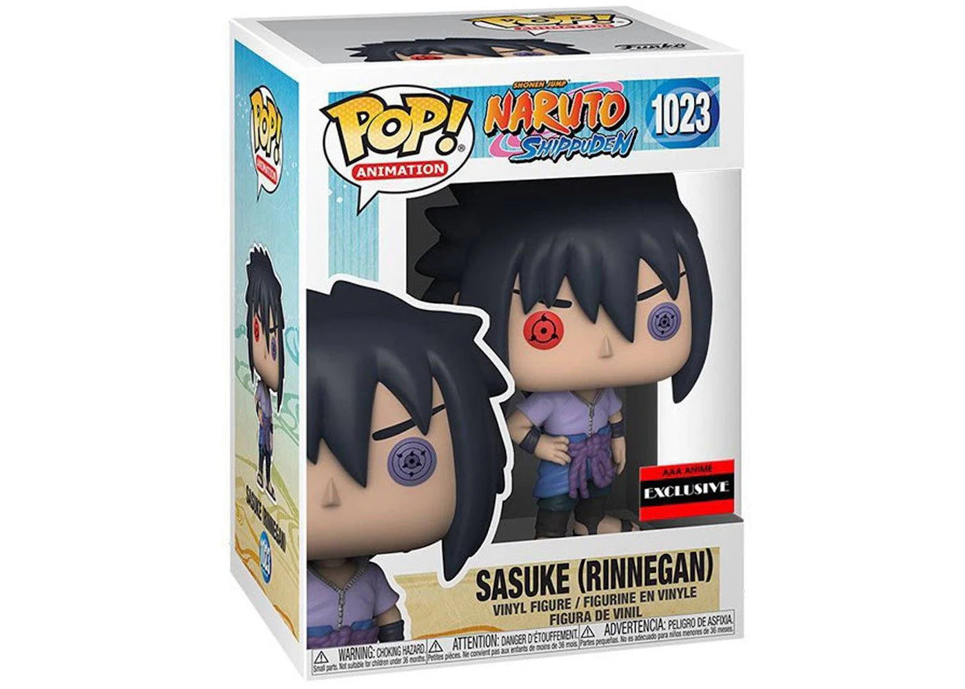 Funko Pop! Animation Naruto Shippuden Sasuke Rinnegan AAA Anime Exclusive Figure #1023