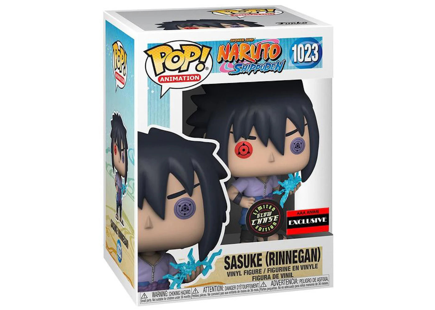 Funko Pop! Animation Naruto Shippuden Sasuke Rinnegan Glow Chase AAA Anime Exclusive Figure #1023