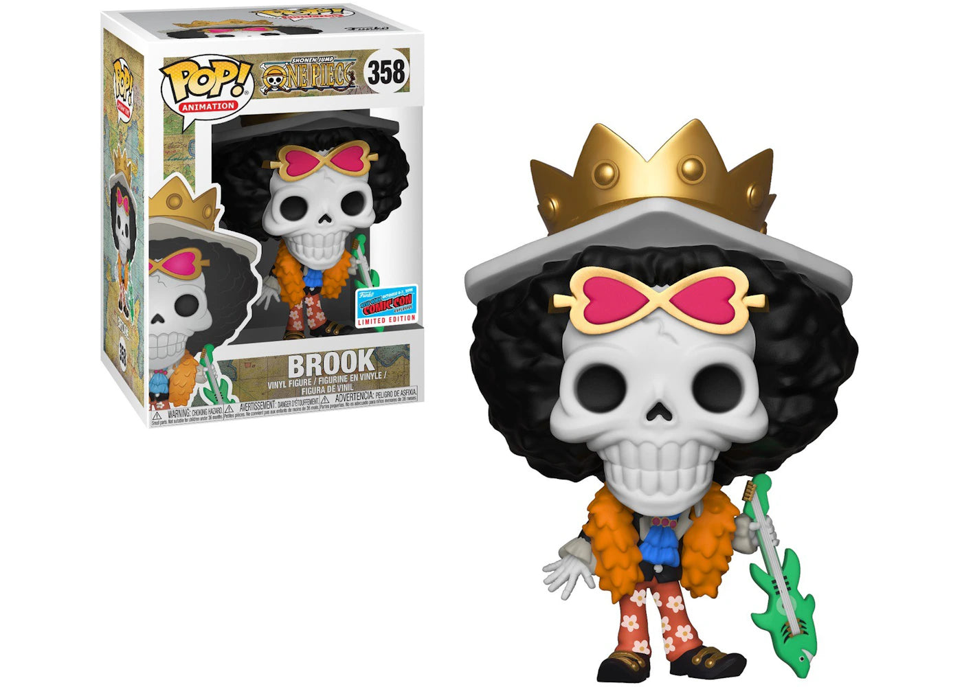 Funko Pop! Animation One Piece Brook (w Guitar) Hot Topic, NYCC Exclusive Figure #358