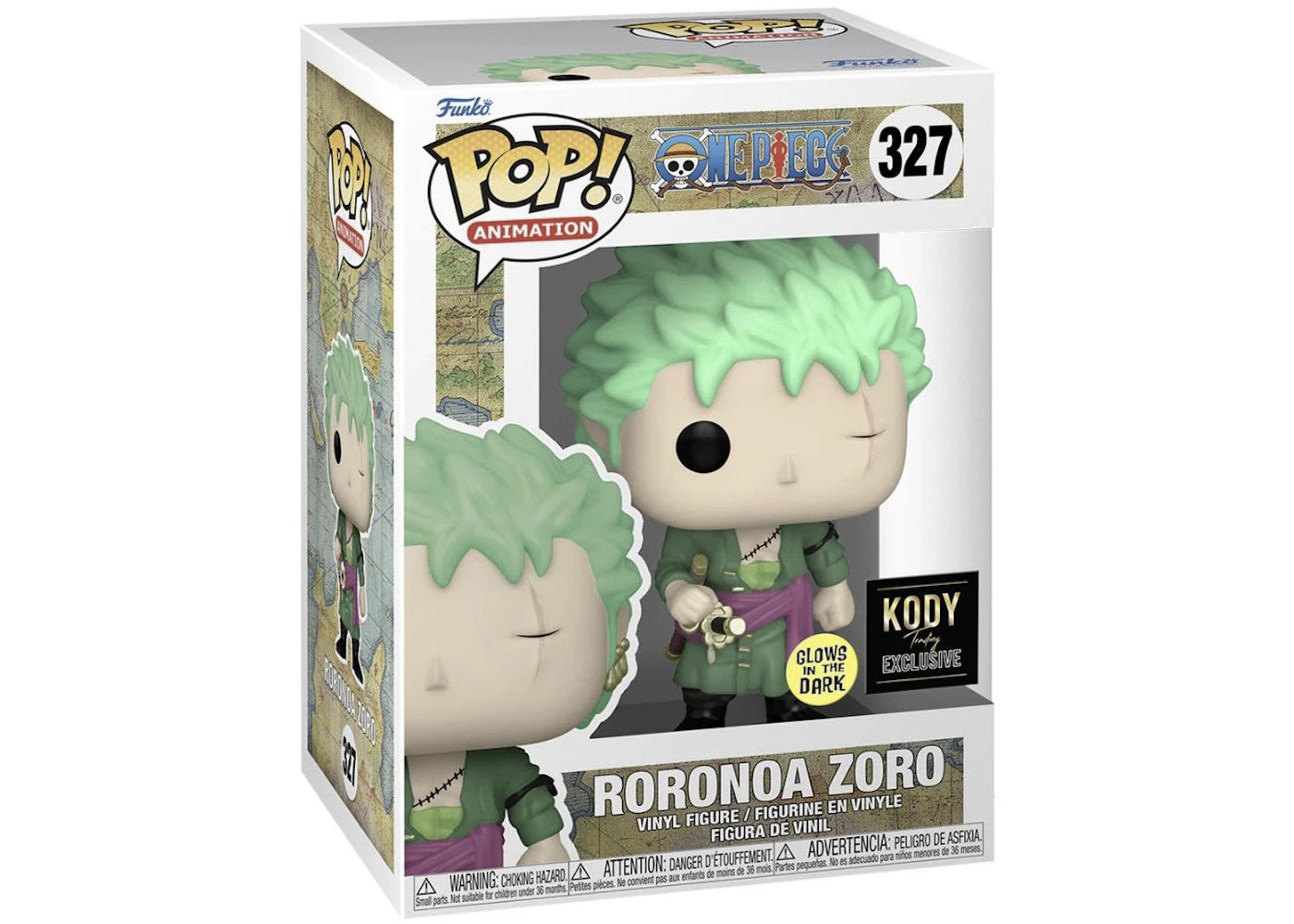 Funko Pop! Animation One Piece Roronoa Zoro GITD Kody Exclusive Figure #327