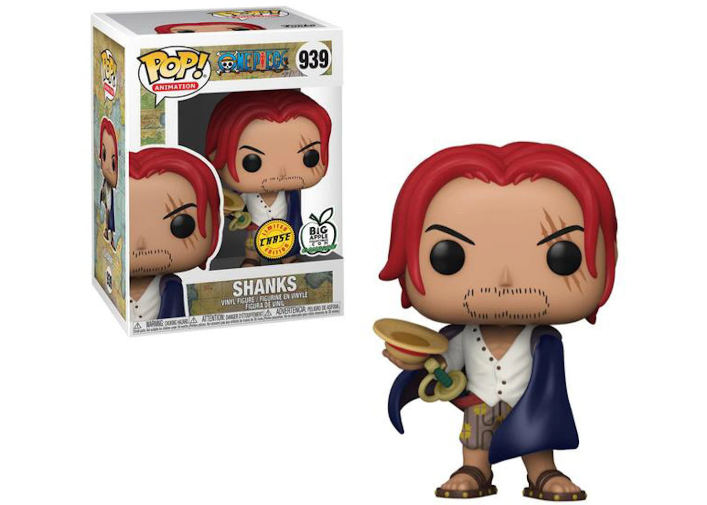 Funko Pop! Animation One Piece Shanks Chase Big Apple Collectibles Exclusive Figure #939