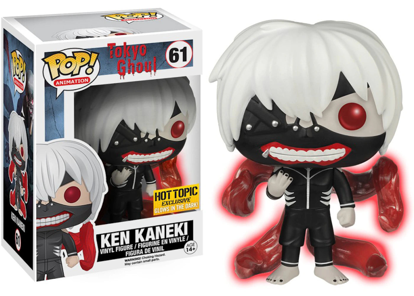 Funko Pop! Animation Tokyo Ghoul Ken Kaneki (Glow) Hot Topic Exclusive Figure #61