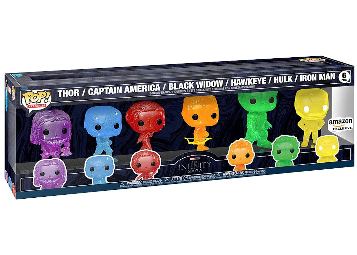 Funko Pop! Art Series Marvel Studios The Infinity Saga Thor/Captain America/Black Widow/Hawkeye/Hulk/Iron Man Amazon Exclusive 6-Pack