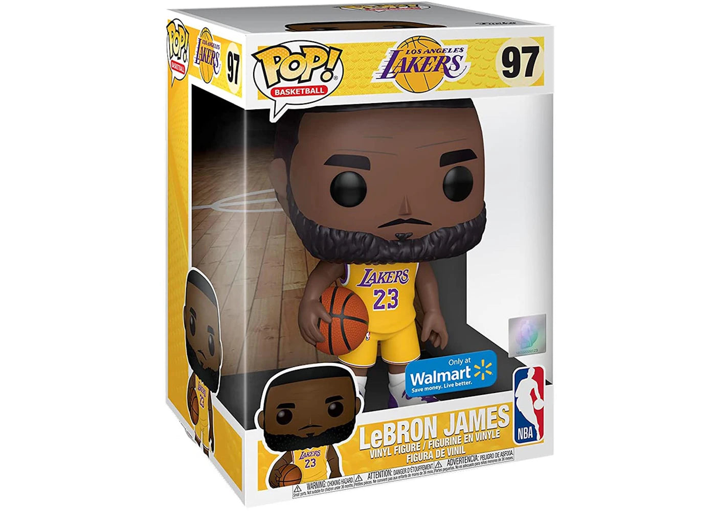 Funko Pop! Basketball NBA Los Angeles Lakers LeBron James 10 Inch Walmart Exclusive Figure #97