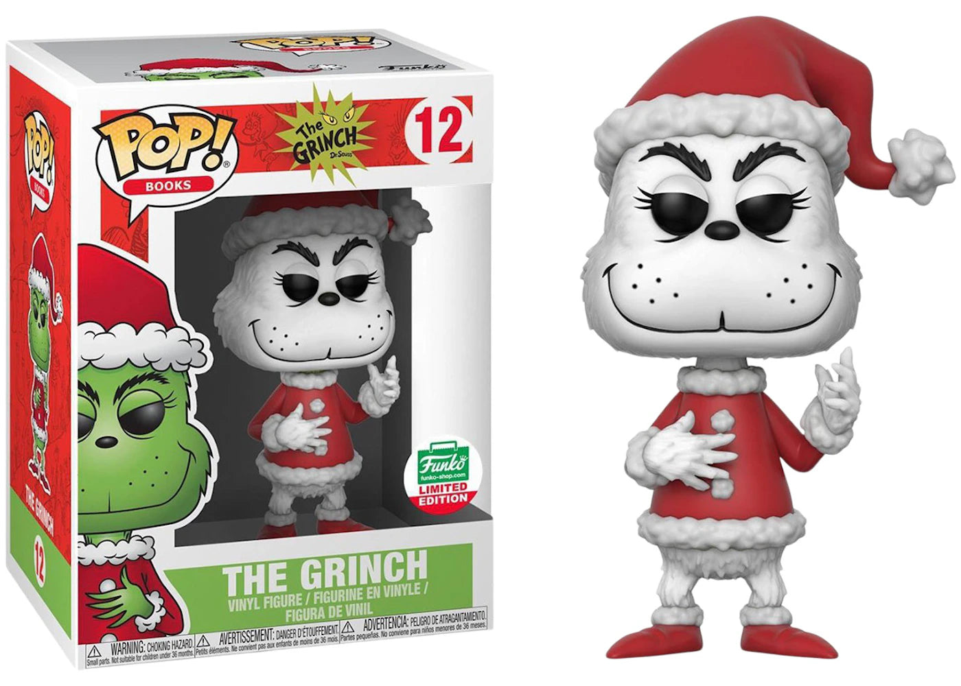 Funko Pop! Books The Grinch The Grinch (Black/White) 12 Days of Christmas Funko Shop Exclusive Figure #12