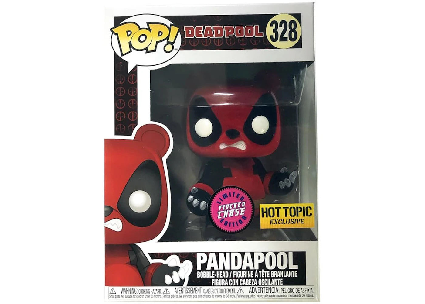 Funko Pop! Deadpool Pandapool (Flocked) (Chase) Bobble-Head Figure #328