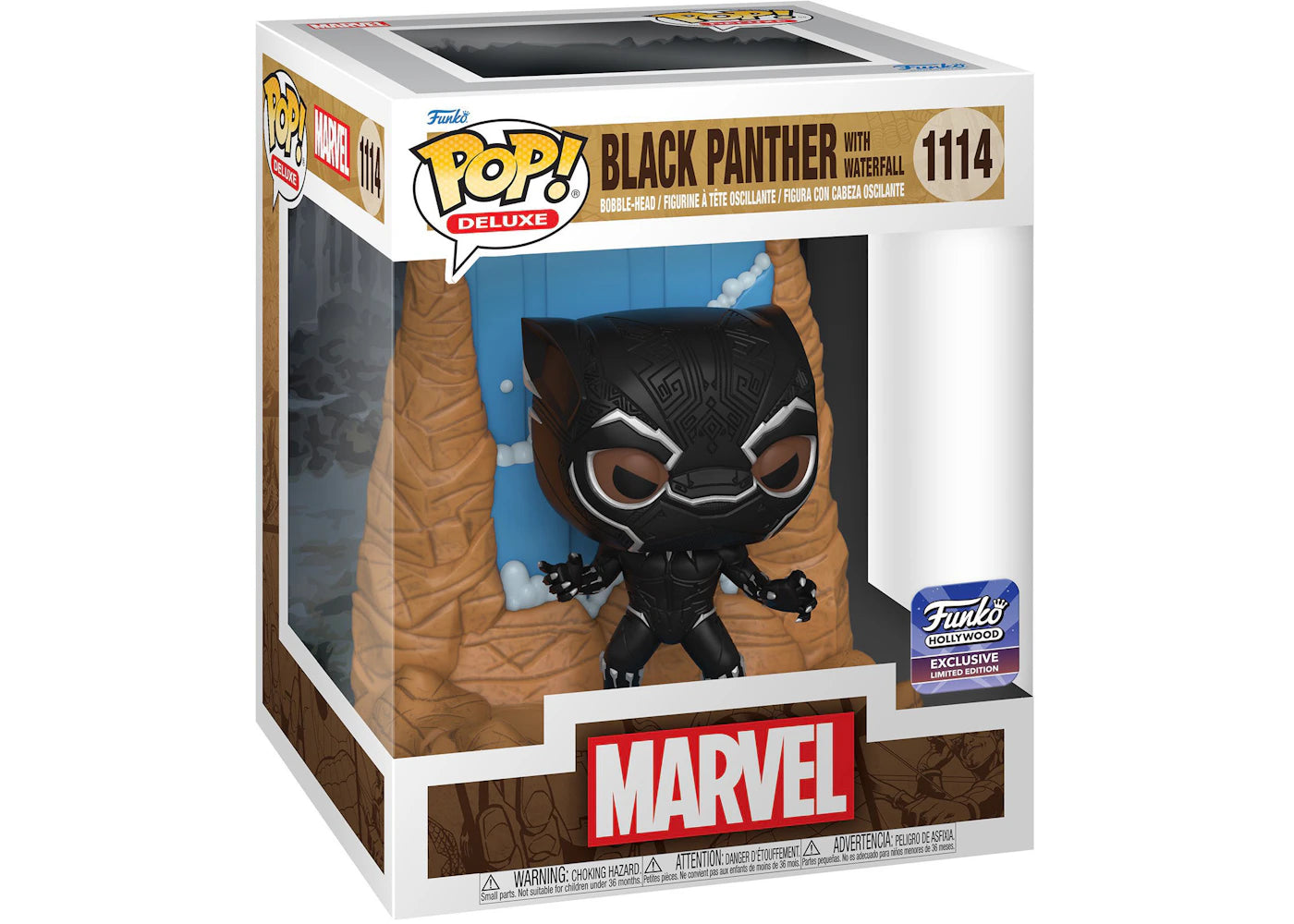 Funko Pop! Deluxe Marvel Black Panther with Waterfall Funko Hollywood Exclusive Figure #1114