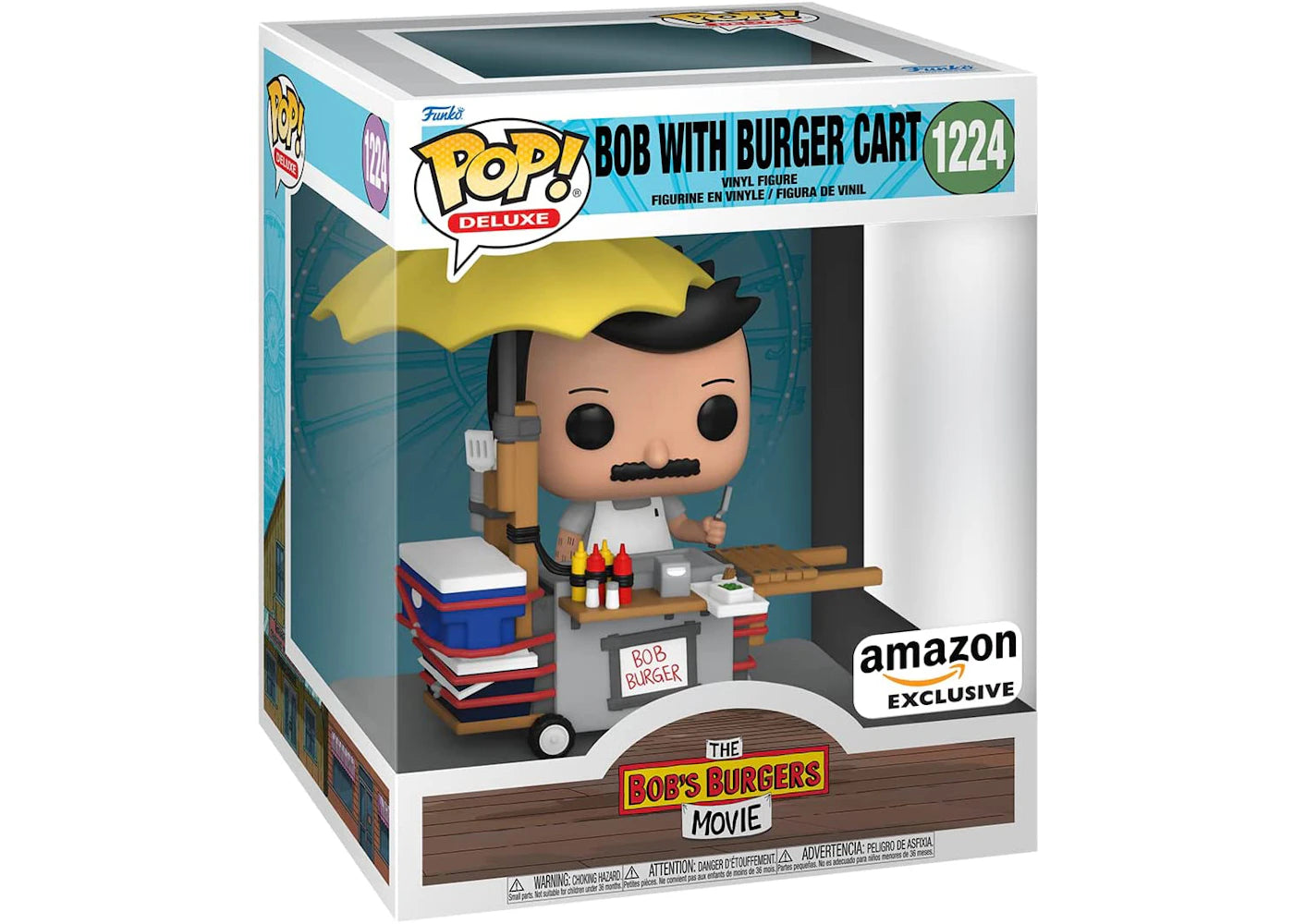 Funko Pop! Deluxe The Bob's Burgers Movie Bob with Burger Cart Amazon Exclusive Figure #1224