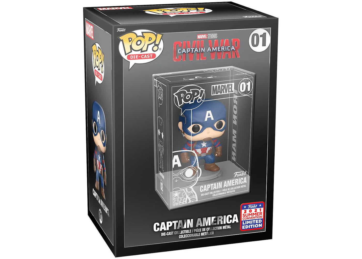 Funko Pop! Die-Cast Marvel Studios Captain America Civil War - Captain America 2021 Summer Convention Exclusive Figure #01