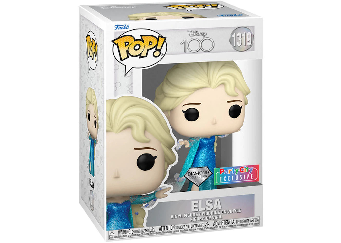 Funko Pop! Disney 100 Frozen Elsa Diamond Collection Party City Exclusive Figure #1319