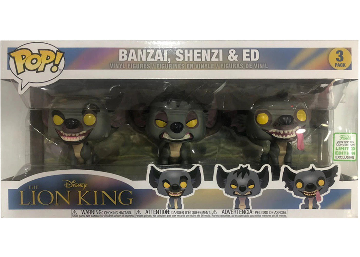 Funko Pop! Disney Lion King Banzai, Shenzi & Ed Spring Convention Edition 3 Pack
