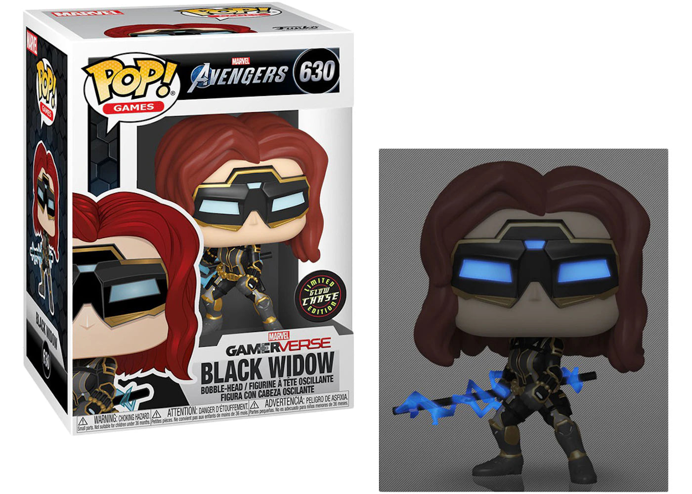 Funko Pop! Games Avengers GamerVerse Black Widow Stark Tech Suit (Chase) (Glow) Bobble-Head #630
