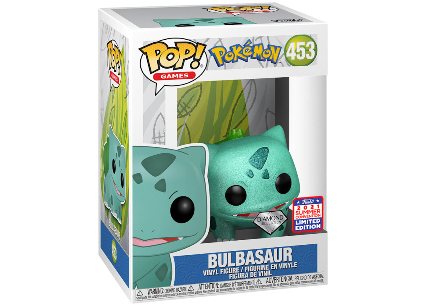 Funko Pop! Games Pokemon Bulbasaur Diamond Collection 2021 Summer Convention Limited Edition Figure #453