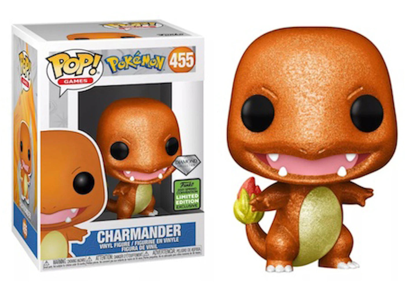 Funko Pop! Games Pokemon Charmander Diamond Collection Spring Convention Exclusive Figure #455
