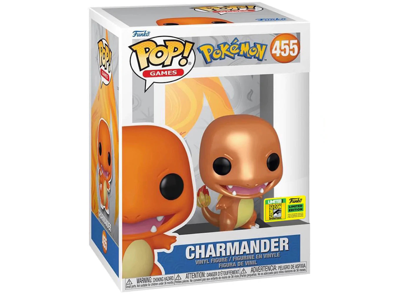 Funko Pop! Games Pokemon Charmander (Metallic) 2022 SDCC Exclusive Figure #455
