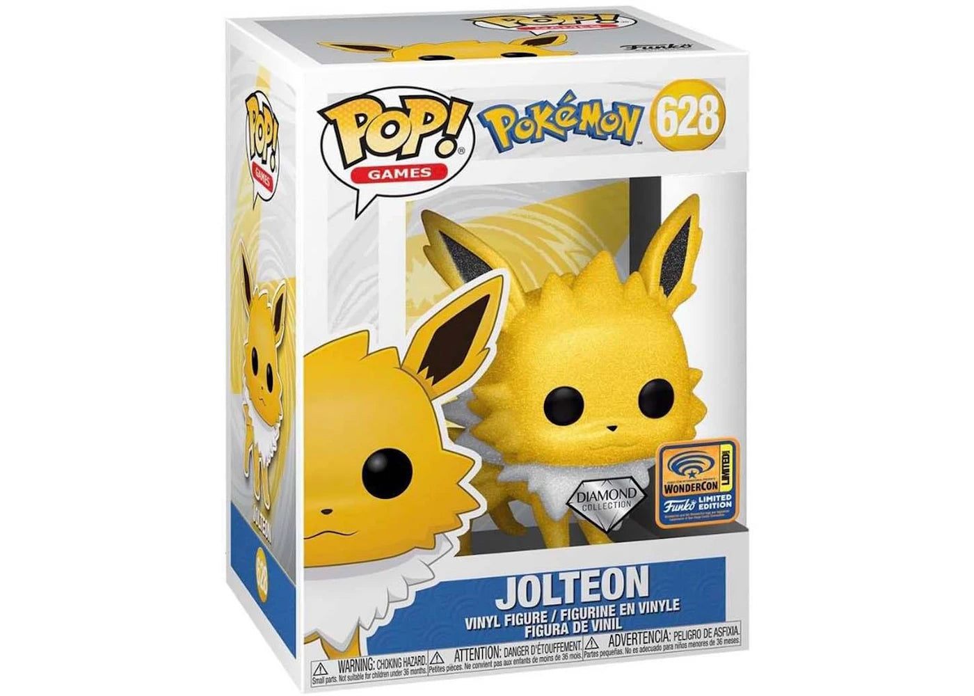 Funko Pop! Games Pokemon Jolteon (Diamond Collection) WonerCon Exclusive Figure #628