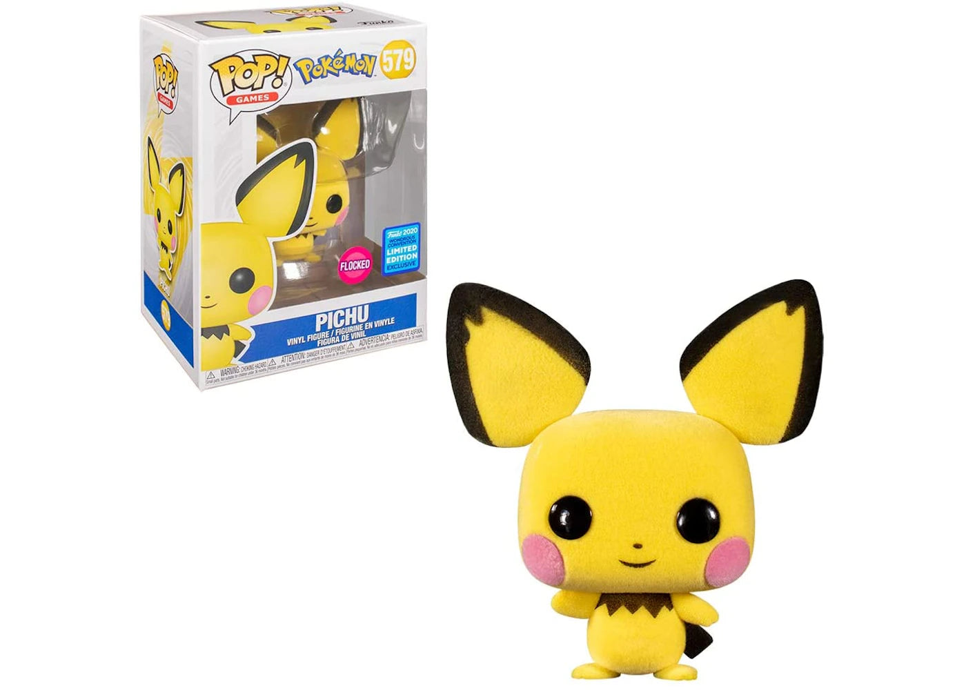 Funko Pop! Games Pokemon Pichu (Flocked) Wonderous Convention Exclusive Figure #579