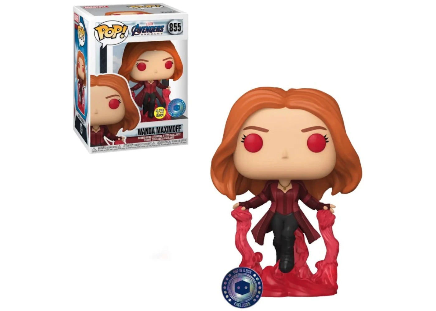 Funko Pop! Marvel Avengers Endgame Wanda Maximoff GITD Pop In A Box Exclusive Figure #855
