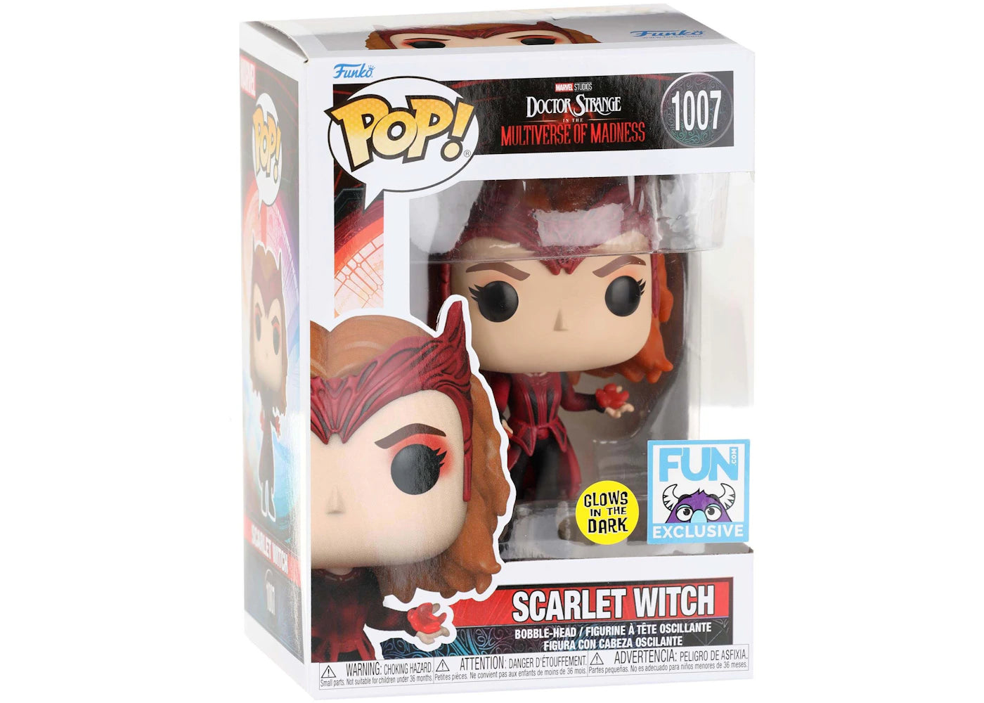 Funko Pop! Marvel Doctor Strange in the Multiverse of Madness Scarlet Witch GITD Fun Exclusive Figure #1007
