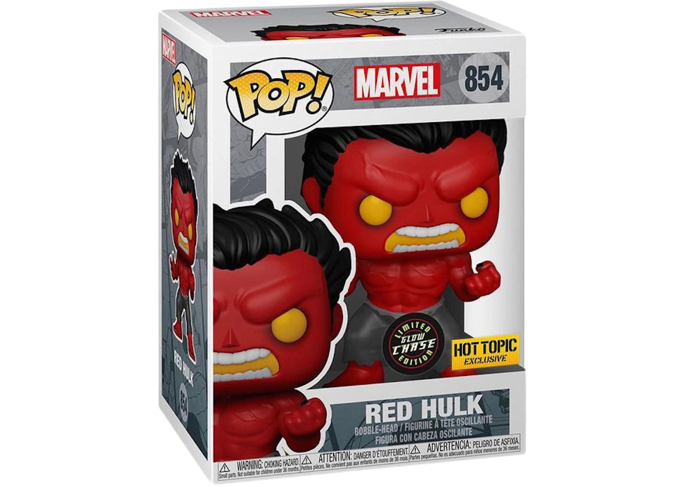Funko Pop! Marvel Red Hulk (Chase Glow) Hot Topic Exclusive Figure #854