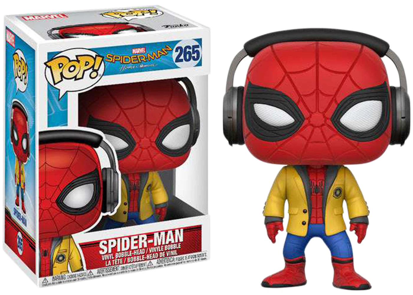 Funko Pop! Marvel Spider-Man Homecoming Spider-Man Jacket & Headphones Bobble-Head #224