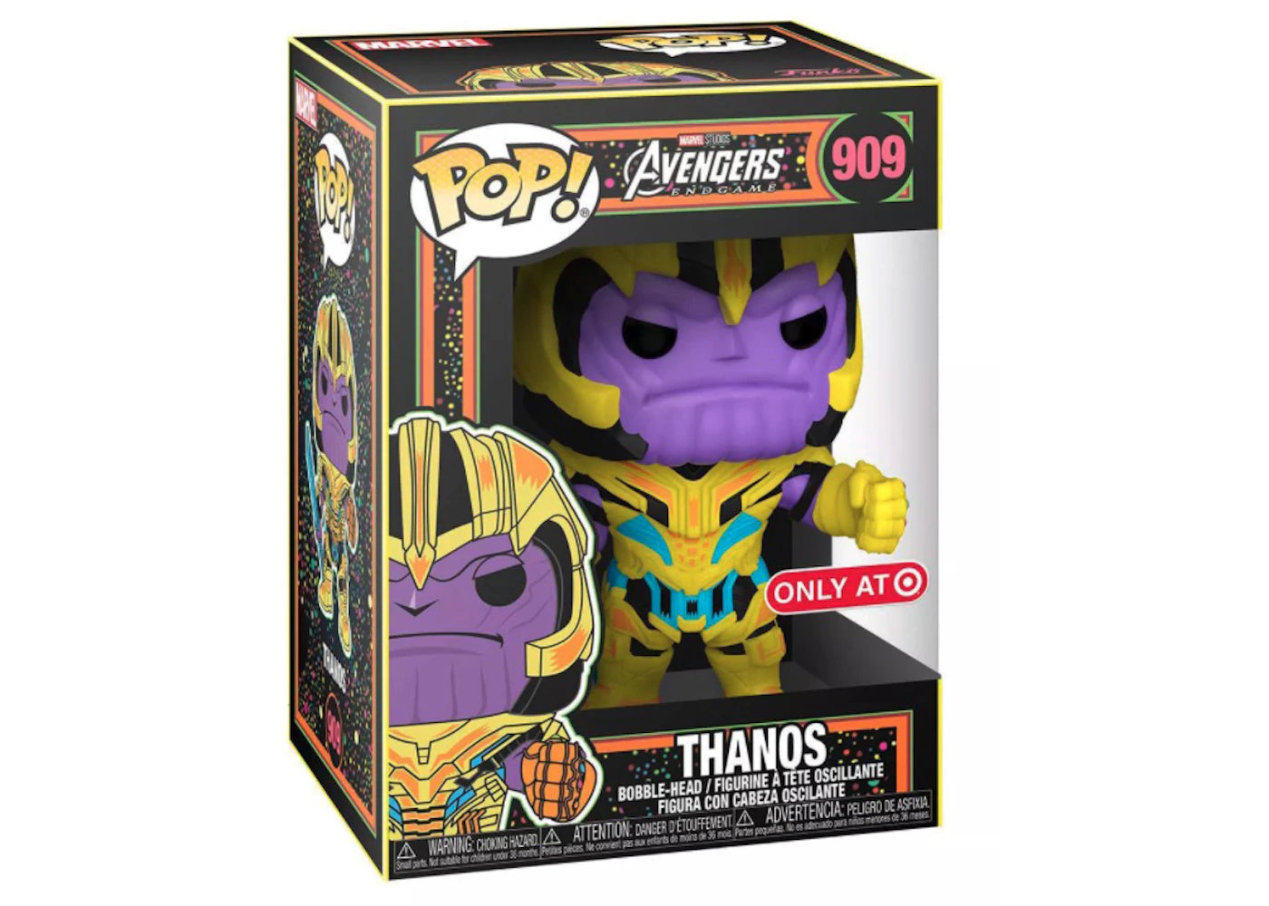 Funko Pop! Marvel Studios Avengers Endgame Thanos Black Light Target Exclusive Figure #909