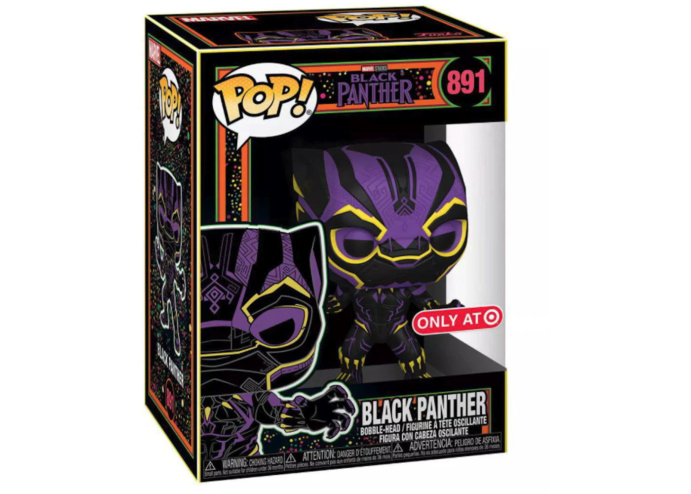Funko Pop! Marvel Studios Black Panther Black Light Target Exclusive Figure #891