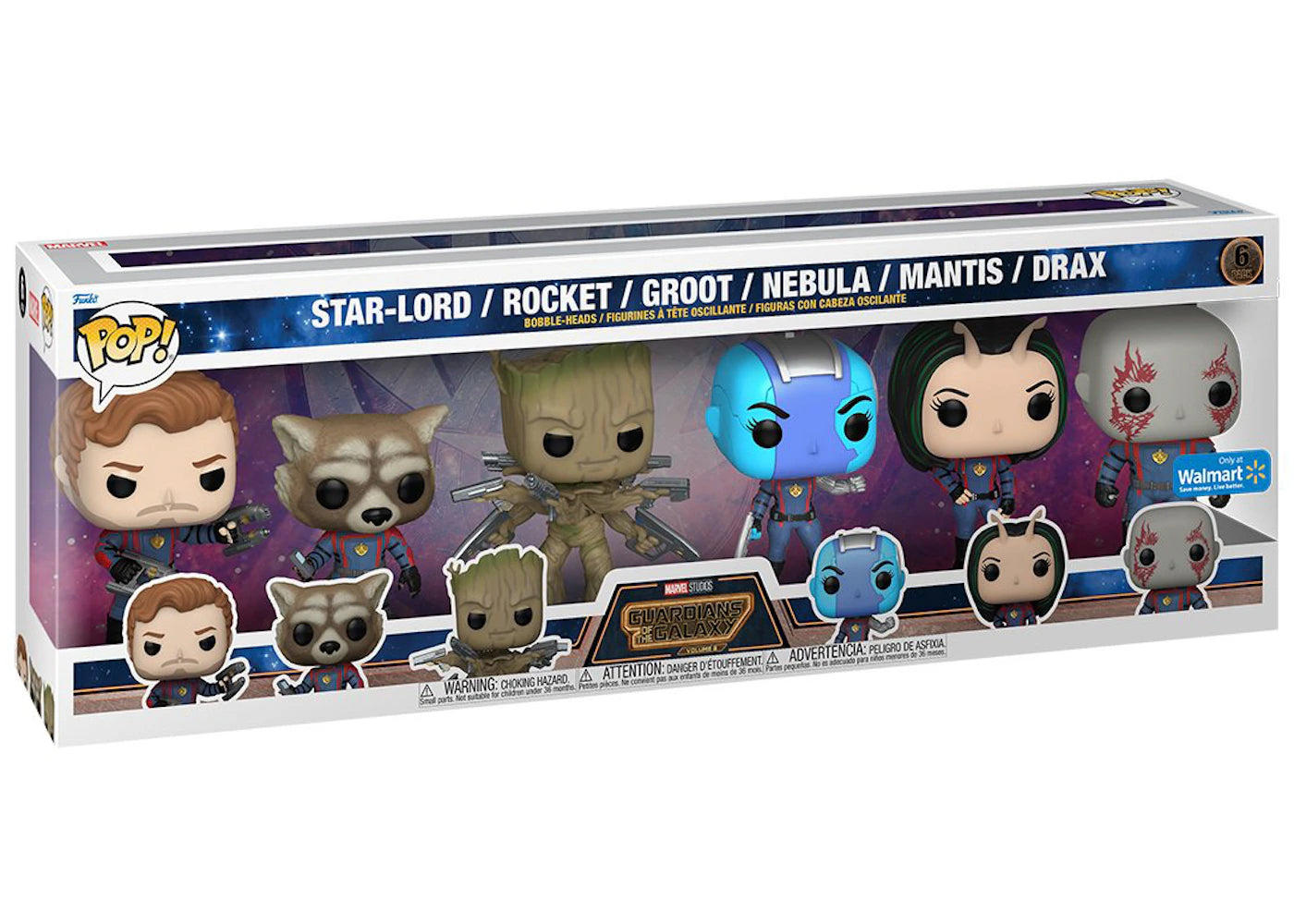 Funko Pop! Marvel Studios Guardians of the Galaxy Vol. 3 Walmart Exclusive Figure 6-Pack