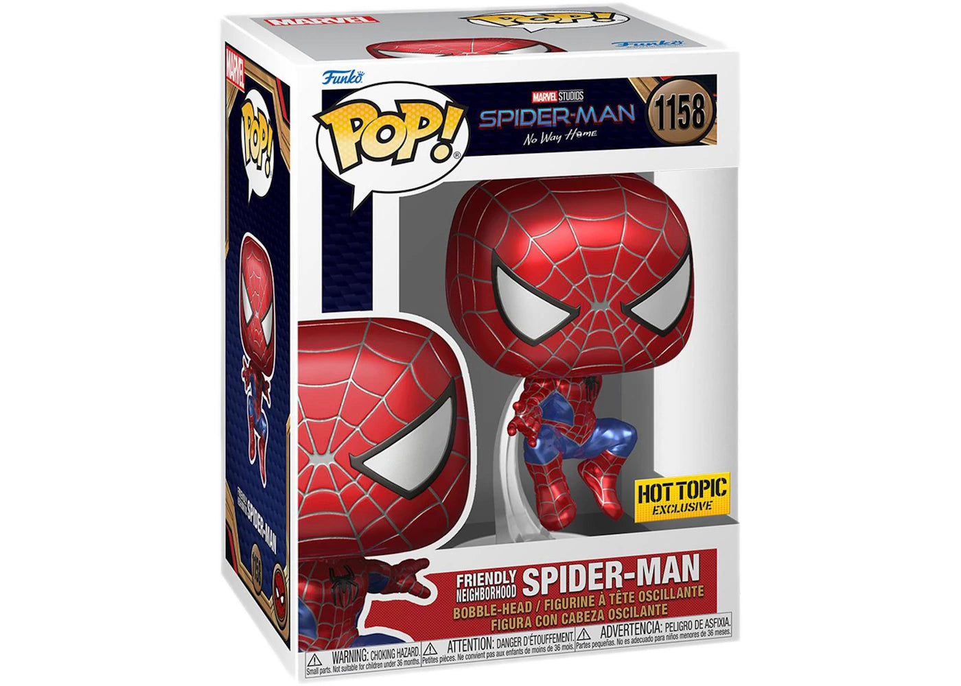Funko Pop! Marvel Studios Spider-Man No Way Home Friendly Neighborhood Spider-Man Hot Topic Exclusive Figure #1158