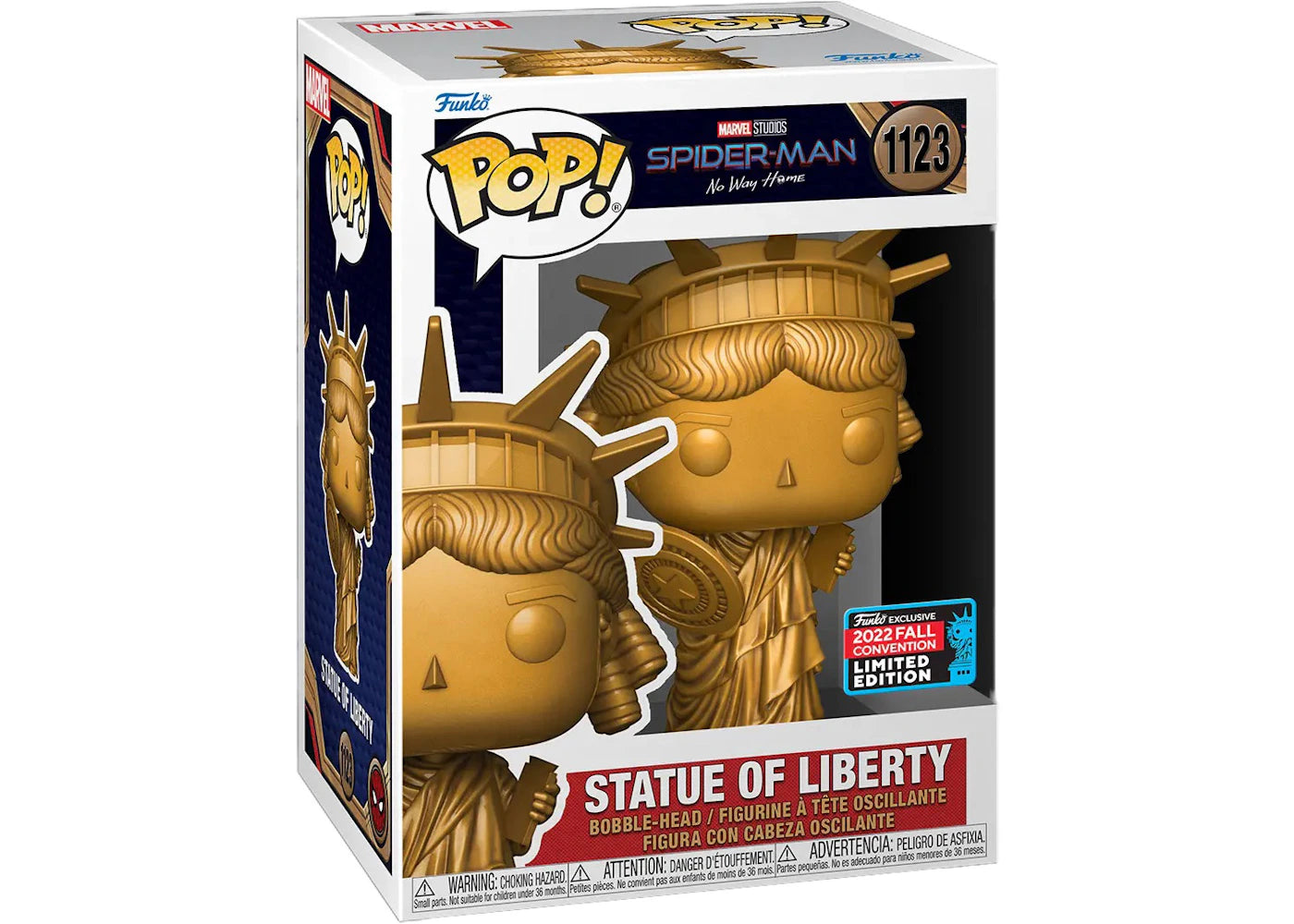 Funko Pop! Marvel Studios Spider-Man No Way Home Statue of Liberty 2022 Fall Convention Exclusive Figure #1123