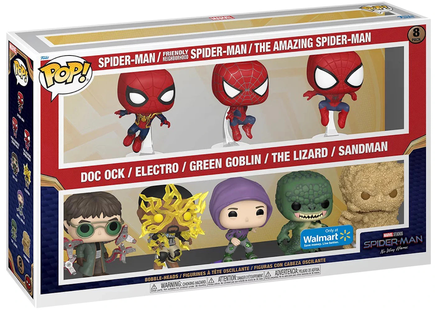 Funko Pop! Marvel Studios Spider-Man No Way Home Walmart Exclusive 8-Pack