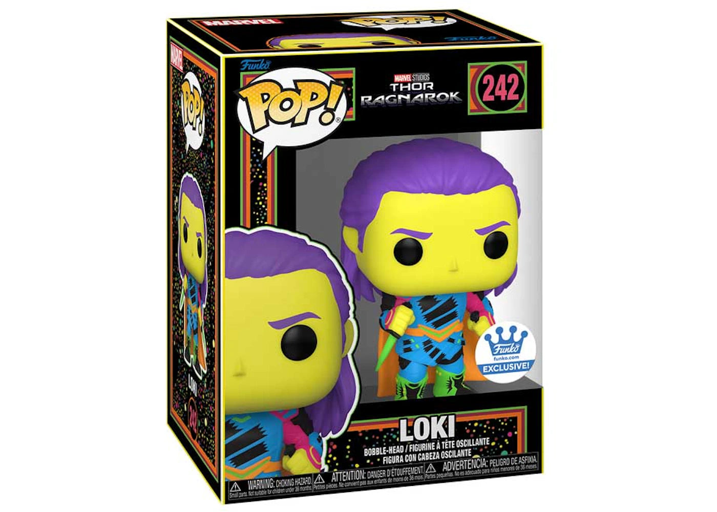 Funko Pop! Marvel Studios Thor Ragnarok Blacklight Loki Funko Shop Exclusive Figure #242