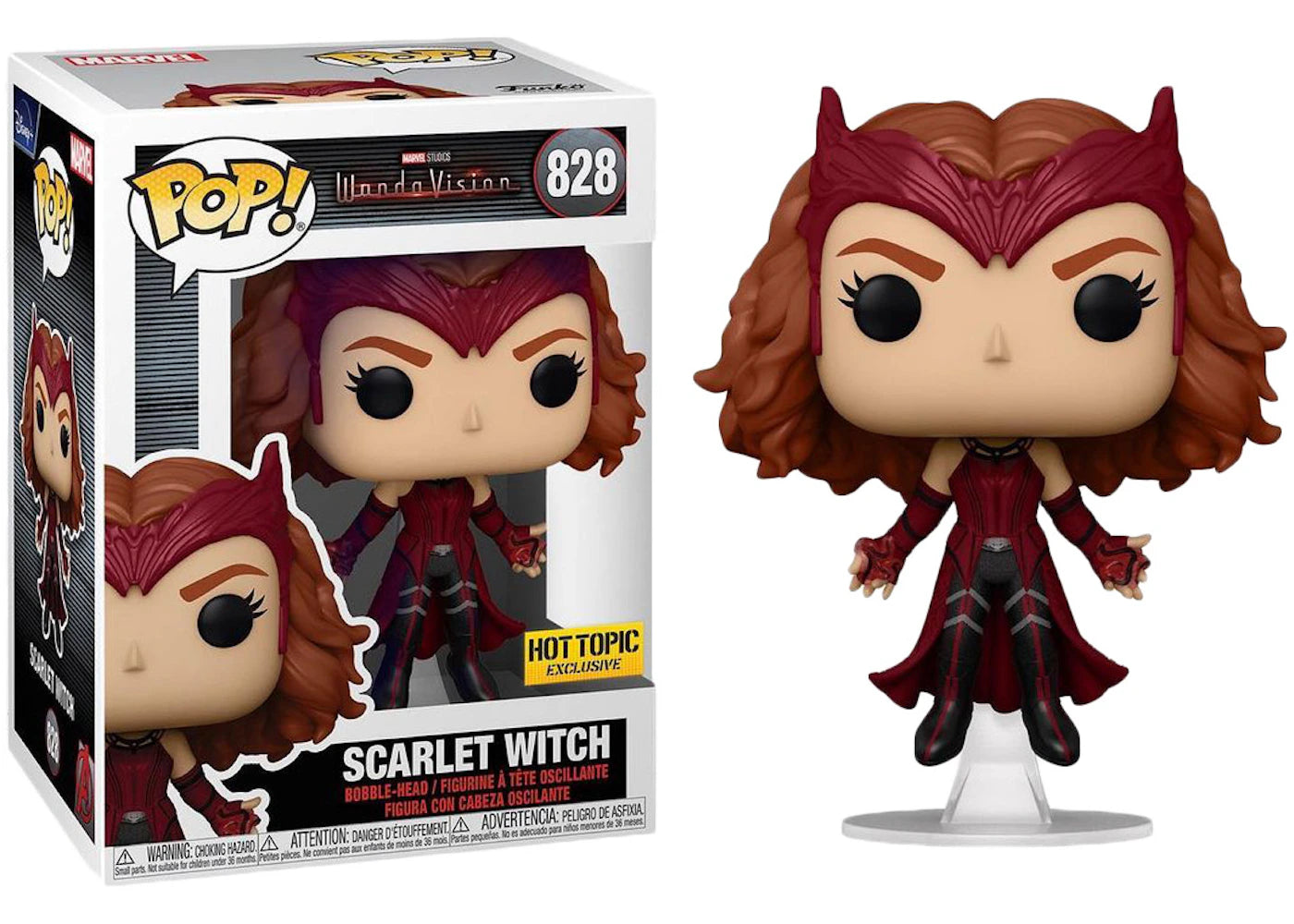 Funko Pop! Marvel Studios Wanda Vision Scarlet Witch Hot Topic Exclusive Figure #828