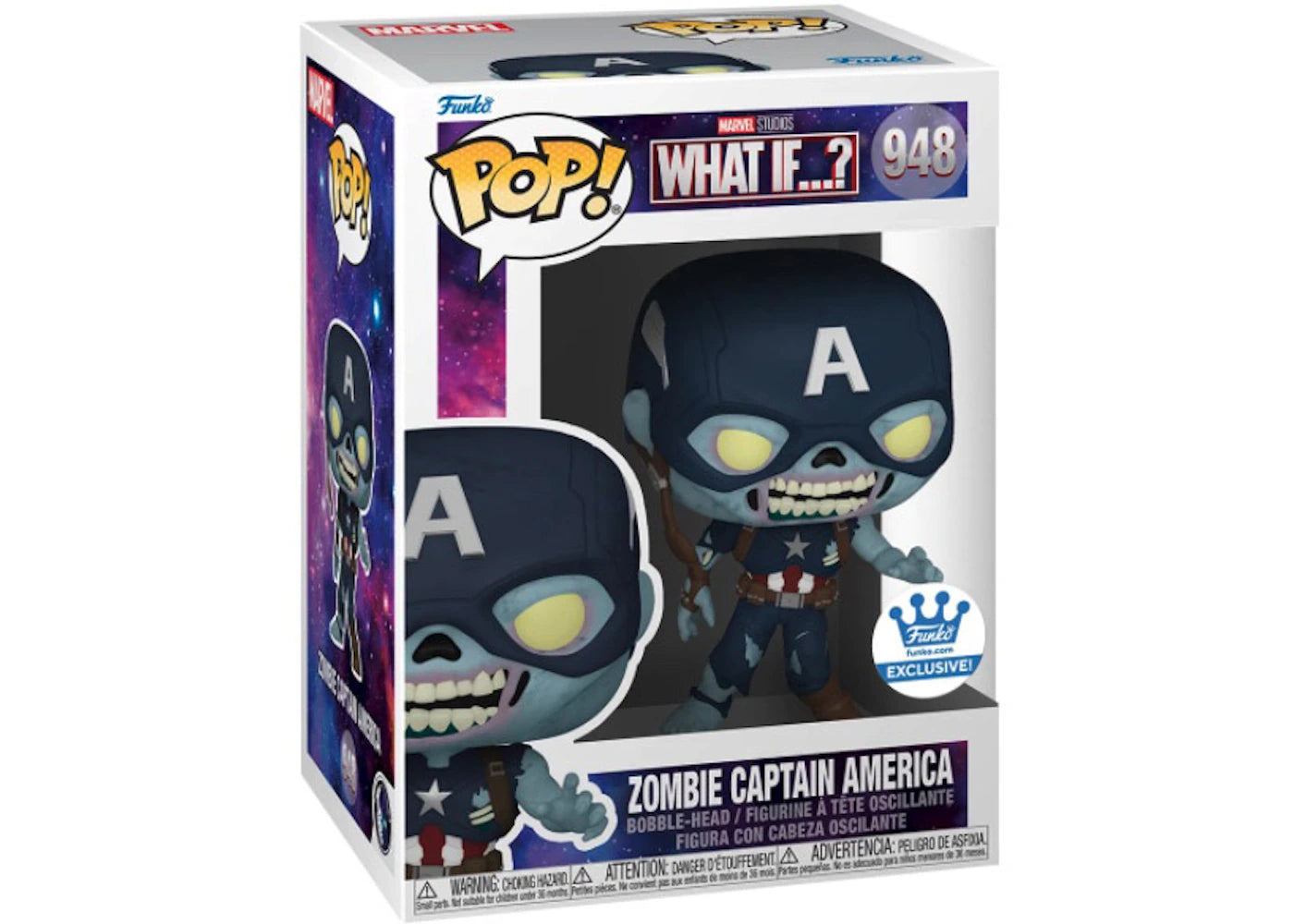 Funko Pop! Marvel Studios What If...? Zombie Captain America Funko Shop Exclusive Figure #948