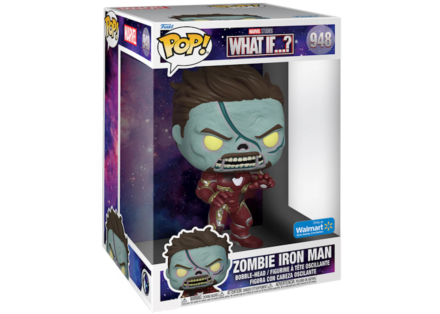 Funko Pop! Marvel Studios What If...? Zombie Iron Man 10 Inch Walmart Exclusive Figure #948