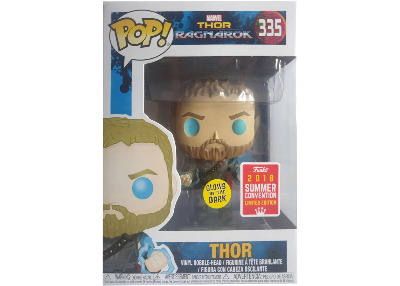 Funko Pop! Marvel Thor Ragnarok Thor (Glow) Summer Convention Edition Bobble-Head Figure #335