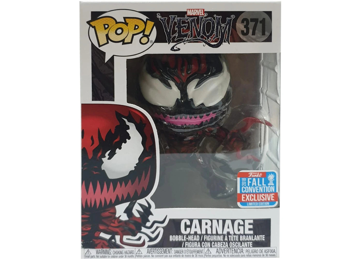 Funko Pop! Marvel Venom Carnage (Tendrils) Fall Convention Exclusive Bobble-Head Figure #371