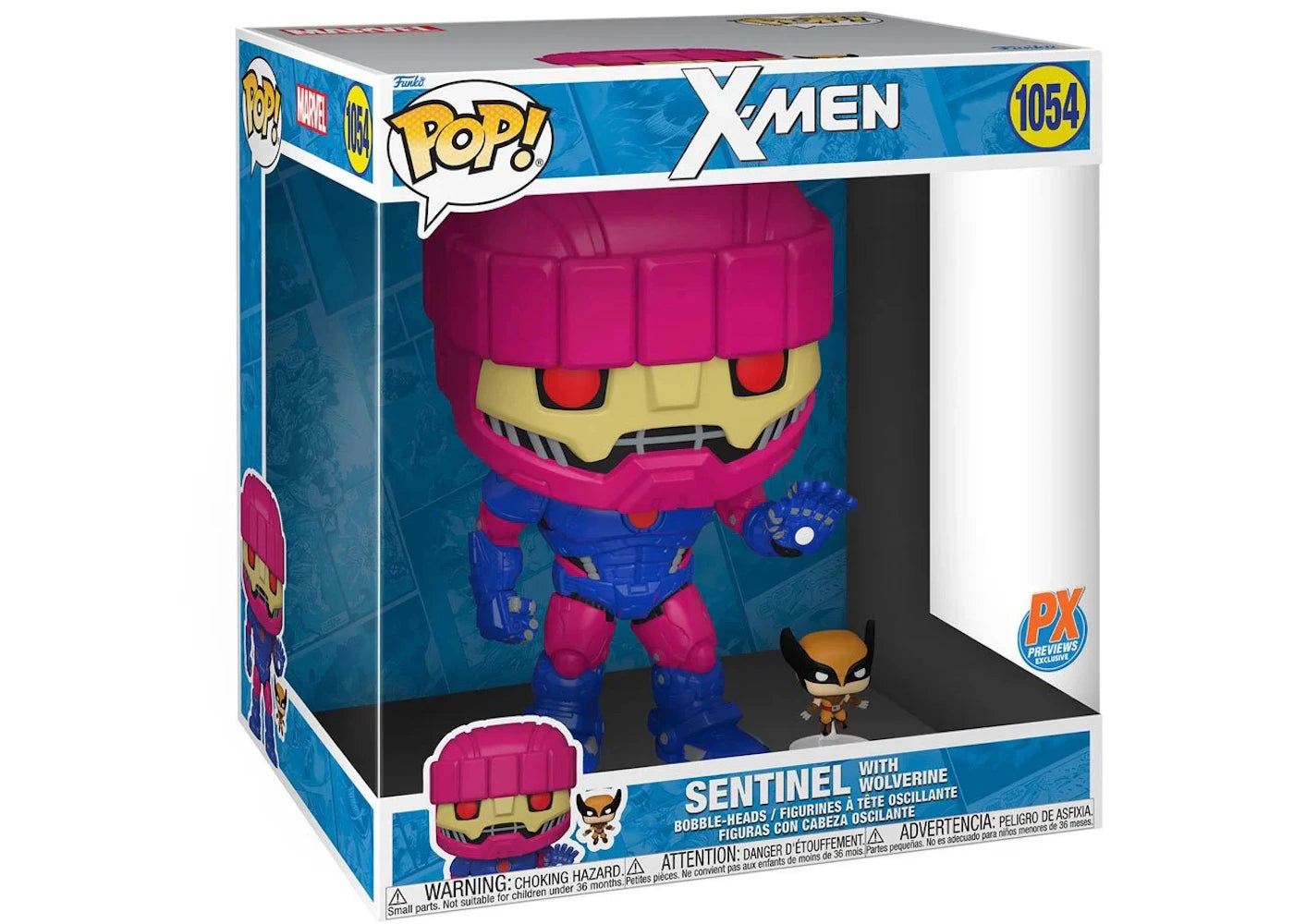 Funko Pop! Marvel X-Men Sentinel with Wolverine 10 Inch PX Previews Exclusive Figure #1054