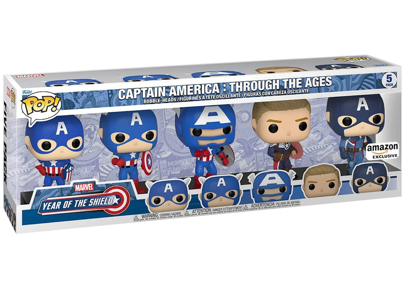 Funko Pop! Marvel Year Of The Shield Captain America: Through The Ages Amazon Exclusive 5-Pack
