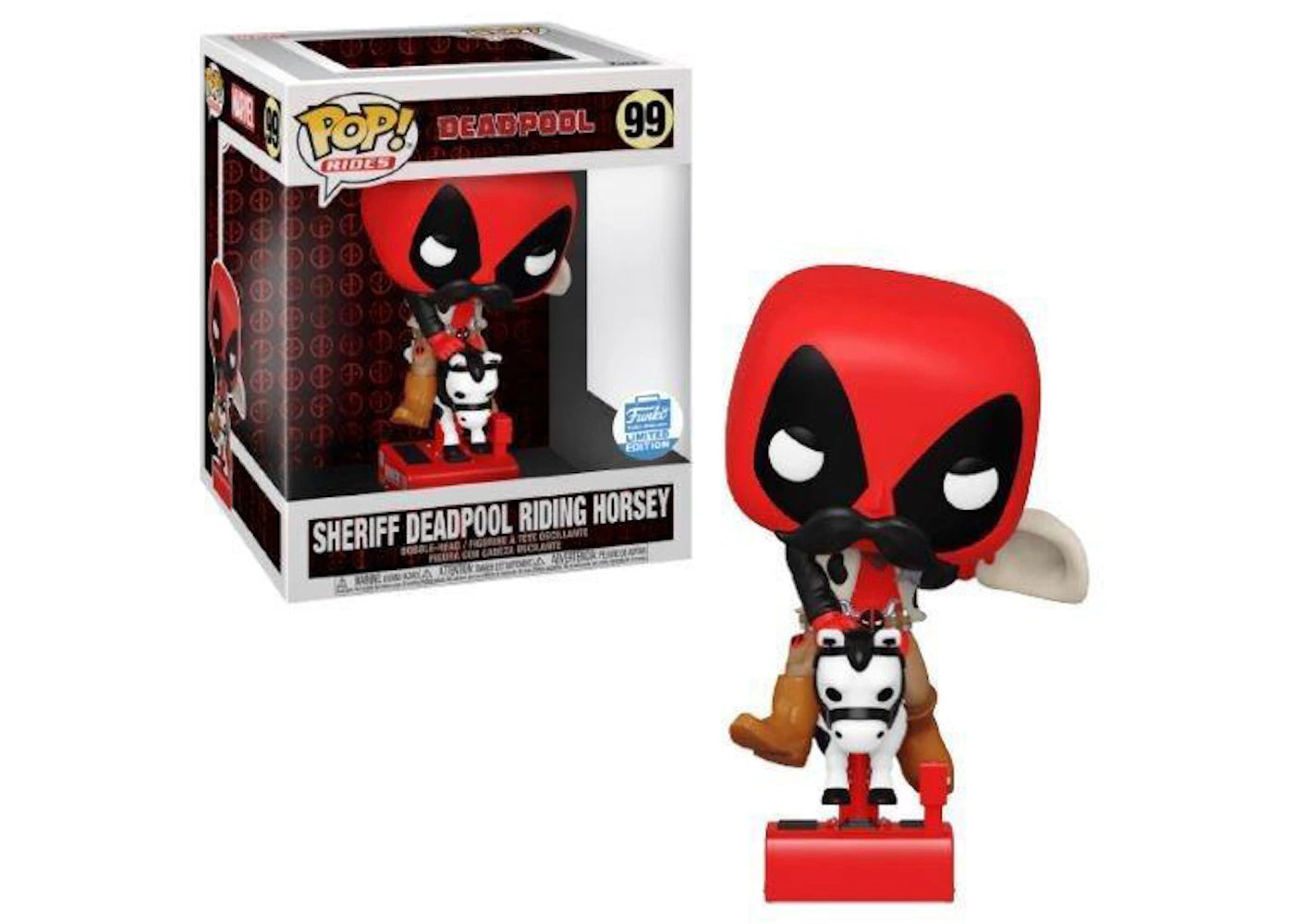 Funko Pop! Rides Deadpool Sheriff Deadpool Riding Horsey Funko Exclusive Figure #99