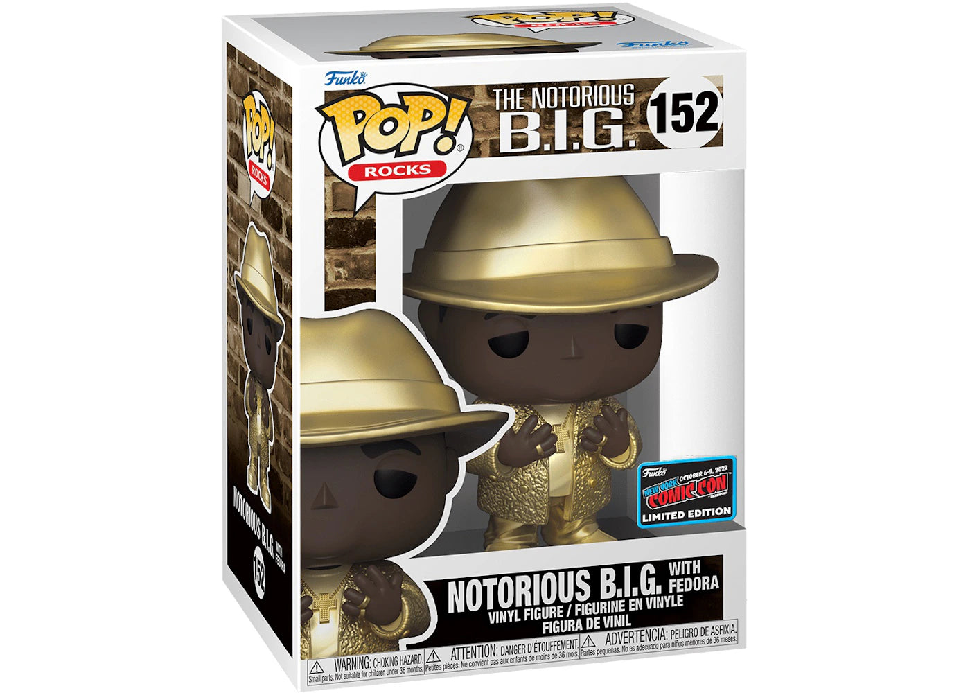 Funko Pop! Rocks The Notorious B.I.G. (Notorious B.I.G. with Fedora) 2022 NYCC Exclusive Figure #152