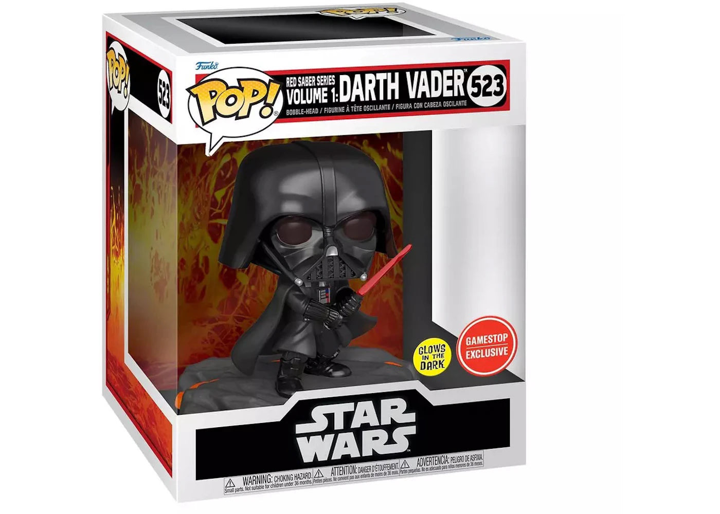 Funko Pop! Star Wars Red Saber Series Voume 1: Darth Vader GITD GameStop Exclusive Figure #523